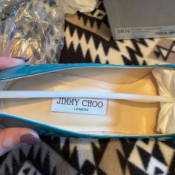 Jimmy Choo Turquoise Patent Heels - Picture 5 of 6